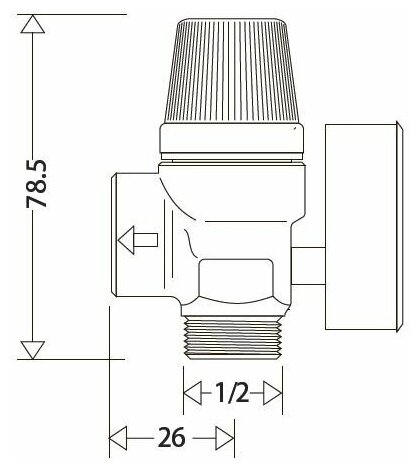 Предохранительный клапан мембранного типа с манометром 1/2"НР- ВР- 3 bar TIM арт BL4802-3