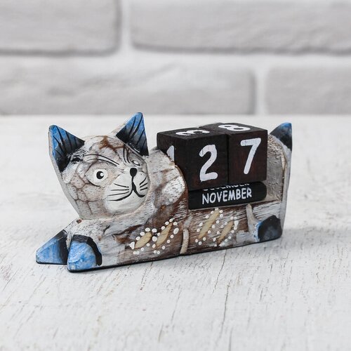 Деревянный календарь Кошка 13х4х65 см 1321₽