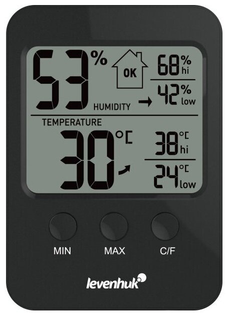 Термогигрометр Levenhuk (Левенгук) Wezzer BASE L30, черный
