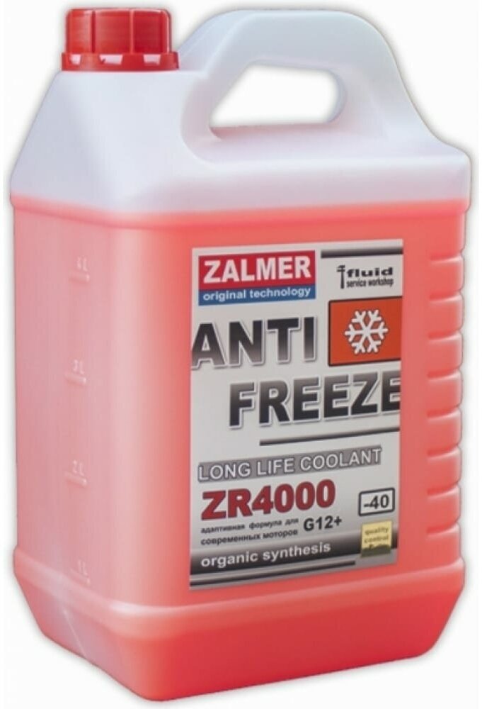 Антифриз ZALMER Antifreeze ZR4000 LLC G12+ красный -40С 3кг нетто ZR40R003
