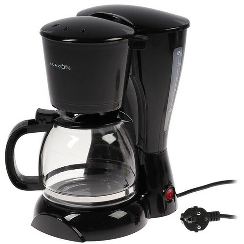 Кофеварка Luazon LKM-654, капельная, 900 Вт, 1.2 л, чёрная ложка мерная пресс для кофе cilio