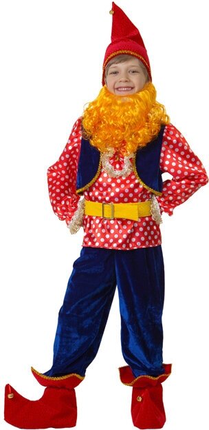 Батик Карнавальный костюм Гном Весельчак, рост 140 см 434-140-68