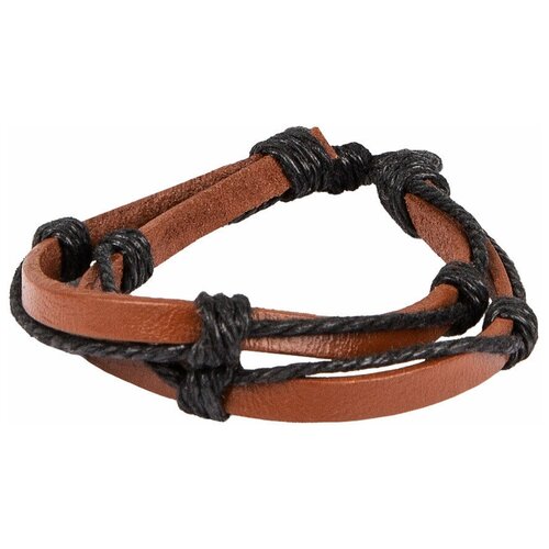 фото Жесткий браслет street soul, размер 7 см, размер one size, коричневый, черный