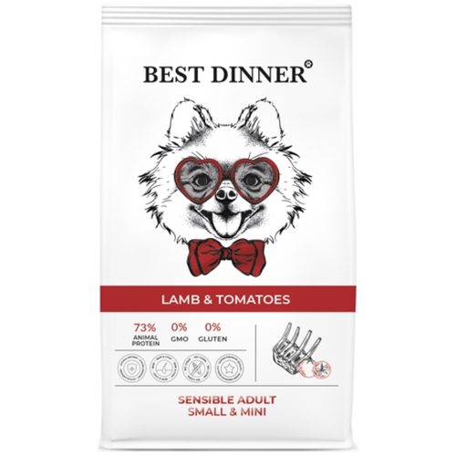Best Dinner Adult Mini 1шт -10кг ягненок с томатами для мелких пород собак