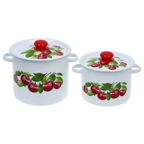 фото Набор кастрюль сибирские товары n20 4 пр. вишнёвый сад