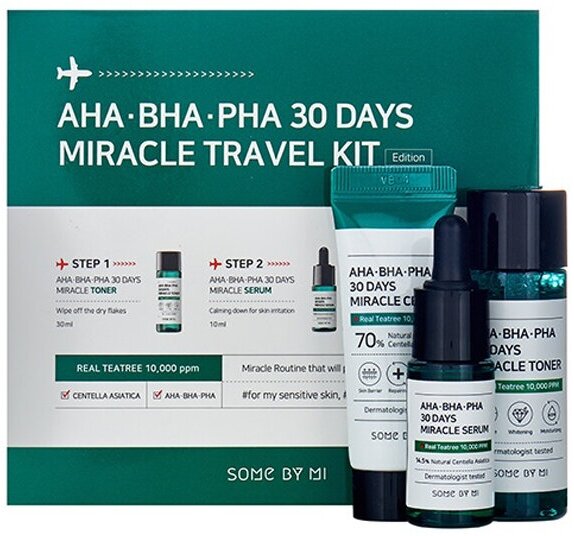 Набор SOME BY MI миниатюр 30 Days Miracle Travel Kit для проблемной кожи лица, 3 средства