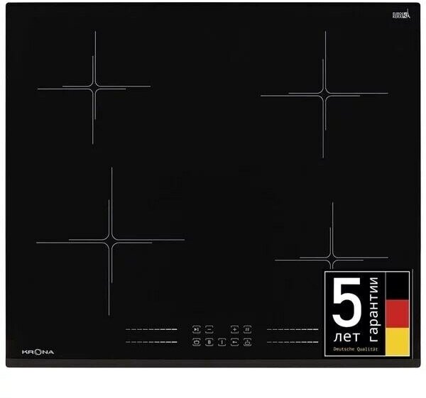 Варочная поверхность KRONA FARBE 60 BL встраиваемая индукционная черная Kronasteel - фото №12