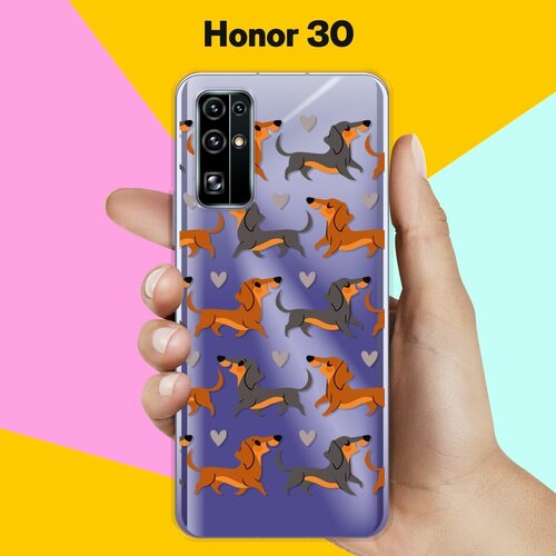 Силиконовый чехол на Honor 30 Узор из такс / для Хонор 30 силиконовый чехол узор из цветов на honor 30