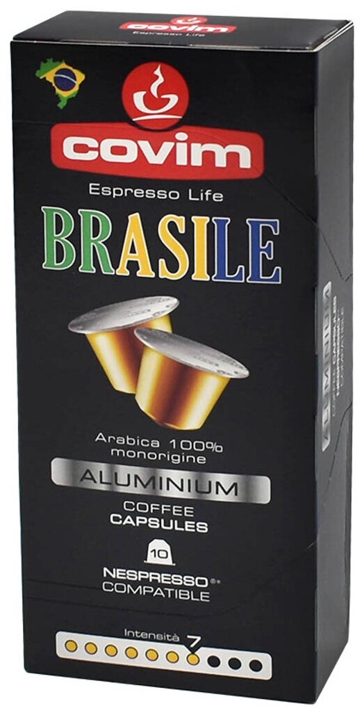 Кофе в капсулах COVIM Nespresso Alu Monorigine Brasile, 10 капсул. - фотография № 2