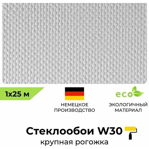 Стеклообои BauTex Walltex W 30 Рогожка крупная, 1 х 25 м, плотность 205 г/м2; обои под покраску