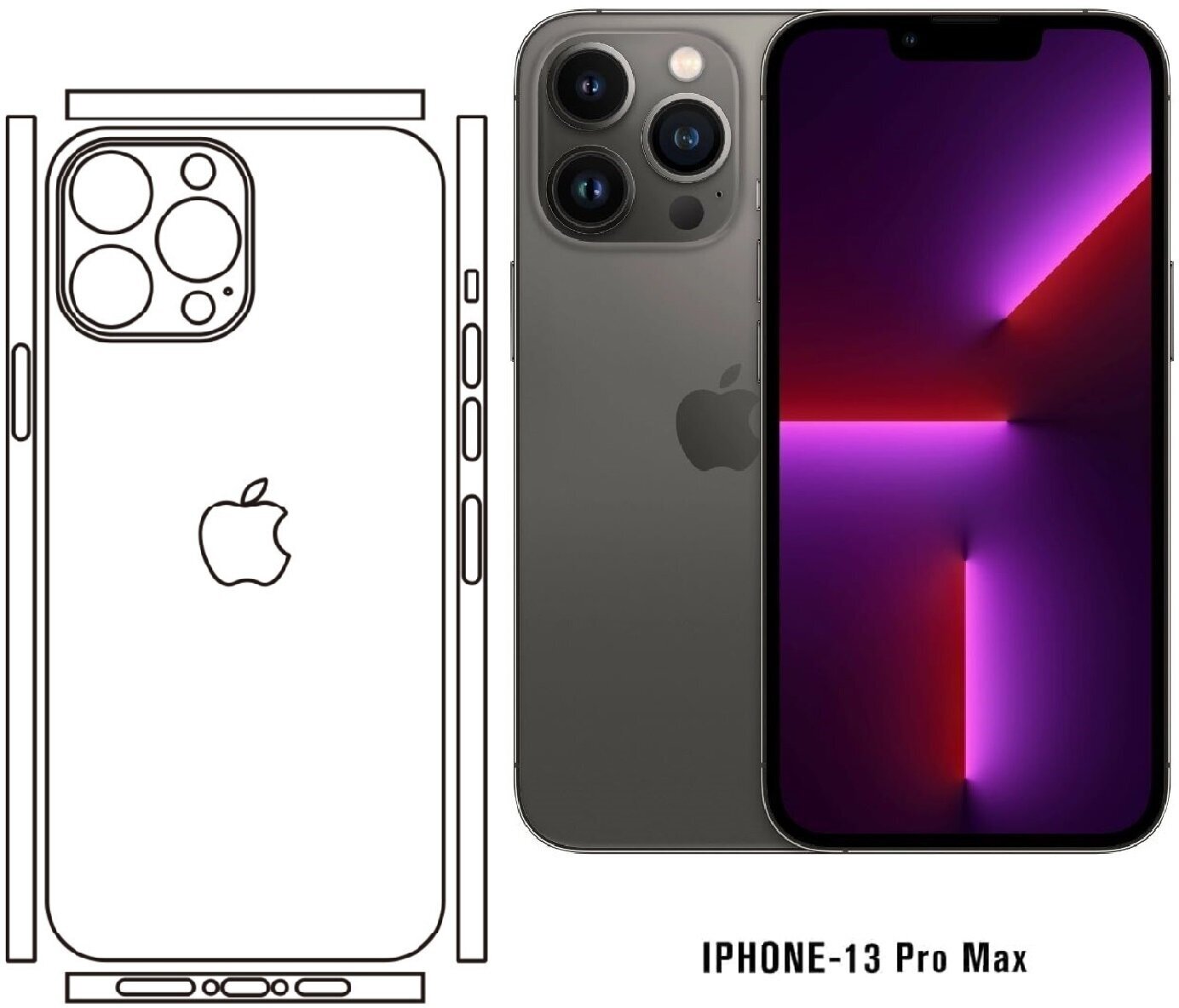 Матовая гидрогелевая защитная пленка MIETUBL (1к-т.) для Apple iPhone 13 Pro Max (на заднюю часть боковые грани вырез под лого)