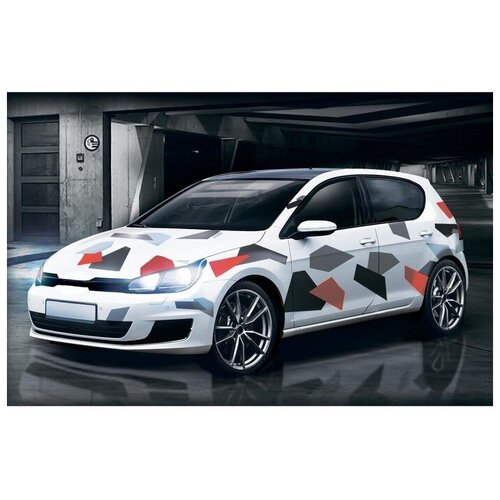 Набор наклеек на кузов автомобиля Красная текстура 4 шт 577₽