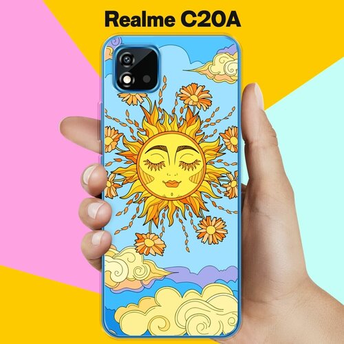 Силиконовый чехол на Realme C20A Солнце / для Реалми Ц20А силиконовый чехол на realme xt солнце для реалми иксти