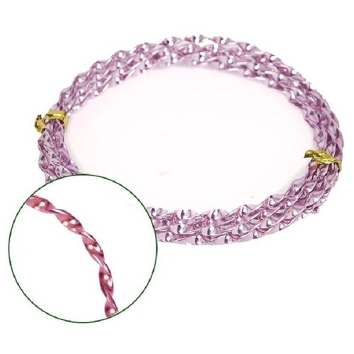 Проволока декоративная Спираль светло-розовая 2мм*2м