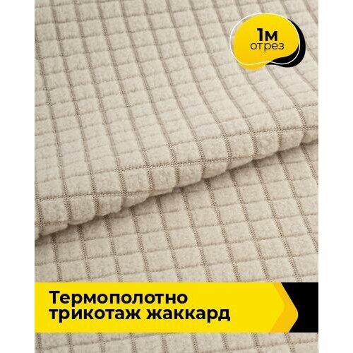 Ткань для шитья и рукоделия Термополотно трикотаж жаккард 1 м * 150 см, бежевый 005 ткань для шитья и рукоделия термополотно трикотаж жаккард 3 м 150 см бежевый 005