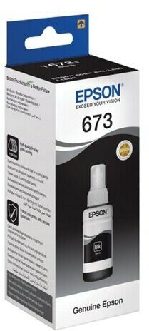 Чернила EPSON 673 (T6731) для СНПЧ Epson L800/L805/L810/L850/L1800, черные, оригинальные, C13T67314A