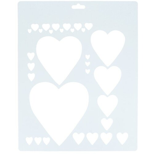 Сонет Трафарет пластиковый прозрачный 22 x 25 см Сердца Н10201-21/DK28021
