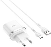 Сетевое зарядное устройство Hoco C12Q Smart QC3.0 charger (+Type-C cable) белое