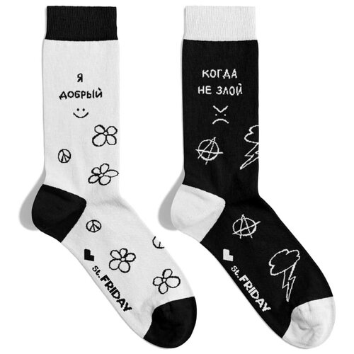фото Носки st. friday, размер 42-46, белый, черный