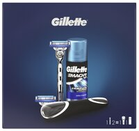 Набор Gillette дорожный чехол, гель для бритья для Extra Comfort 75 мл, бритвенный станок Mach3 Turb