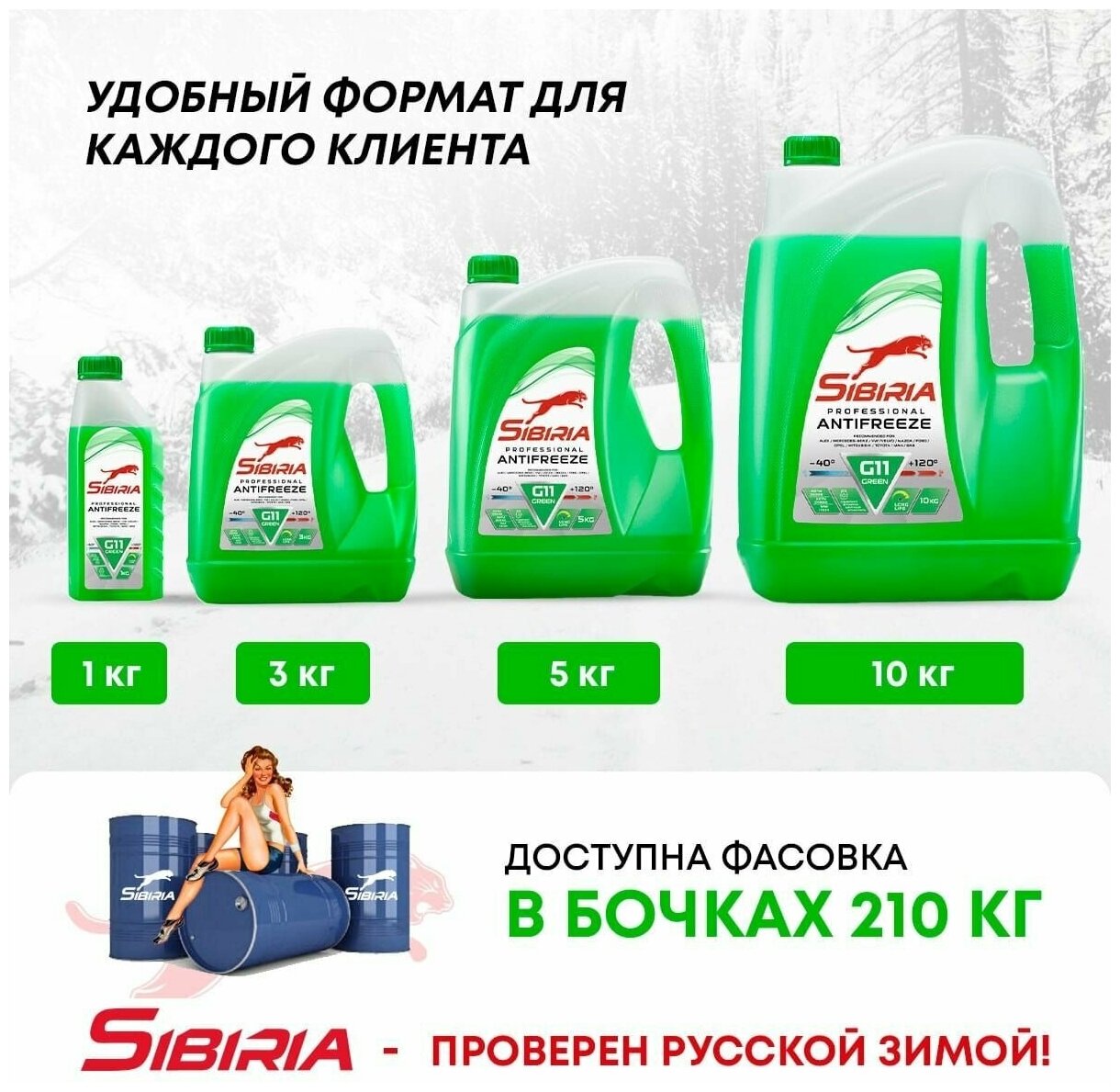 Антифриз SIBIRIA Антифриз -40 Зеленый