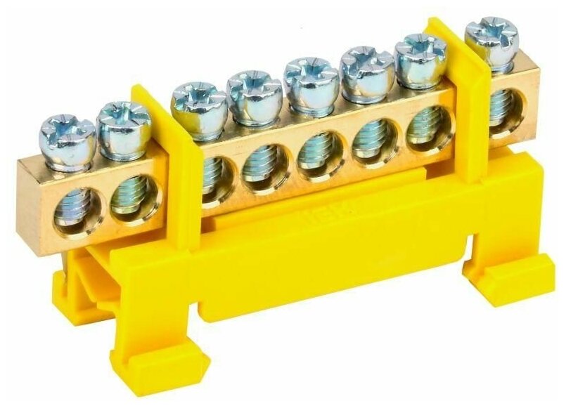 фото Шина PE «земля» на DIN-изол. «Стойка» ШНИ-6х9-8-С-Ж IEK YNN10-69-8P-K05