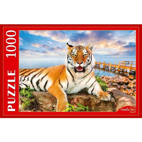 Рыжий кот. Пазлы 1000 эл. арт.2018 Тигр на фоне моря