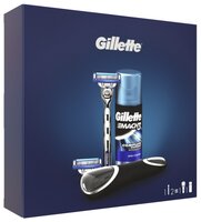 Набор Gillette дорожный чехол, гель для бритья для Extra Comfort 75 мл, бритвенный станок Mach3 Turb