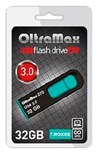 Флеш-накопитель 32Gb OltraMax 270, USB 3.0, пластик, бирюзовый