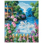 Мосфа Картина по номерам "Беседка у озера" 40х50 см (7C-0217) - изображение