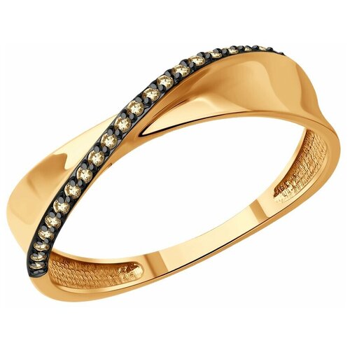 Кольцо Diamant красное золото, 585 проба, бриллиант, размер 18.5