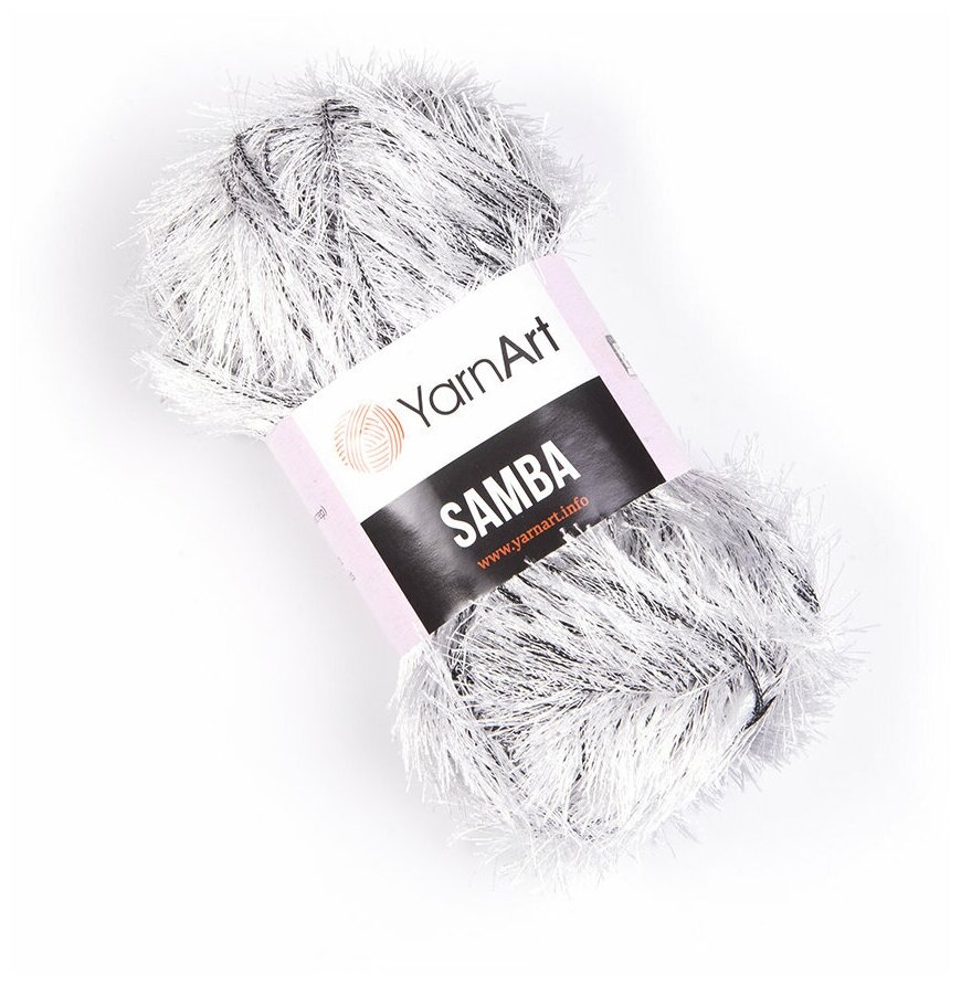 Пряжа для вязания YarnArt Samba (ЯрнАрт Самба) - 1 моток 64 белобурка, травка, фантазийная для игрушек 100% полиэстер 150м/100г