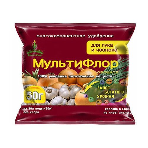 Удобрение МультиФлор овощное для лука и чеснока, 50 г