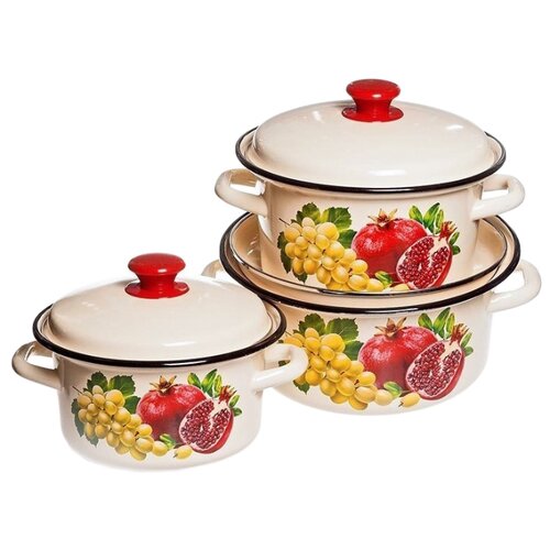 фото Набор кастрюль кмз гранат-1 6 пр.