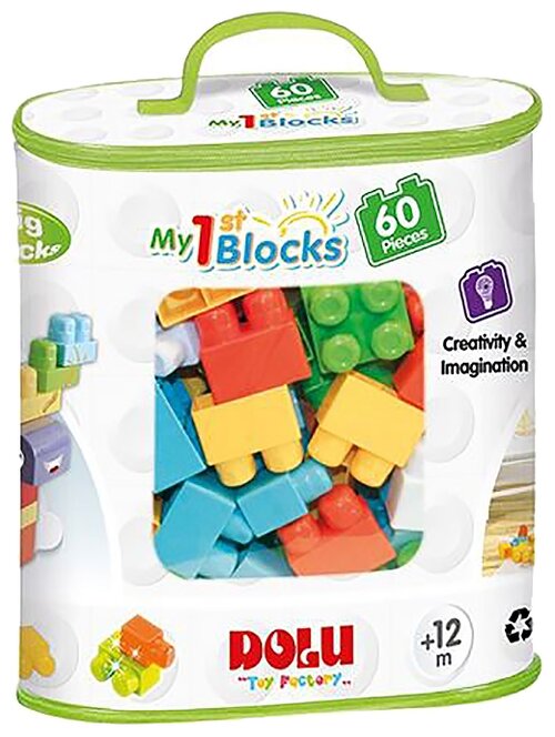 Конструктор Dolu Большие цветные блоки 5019, 60 дет.