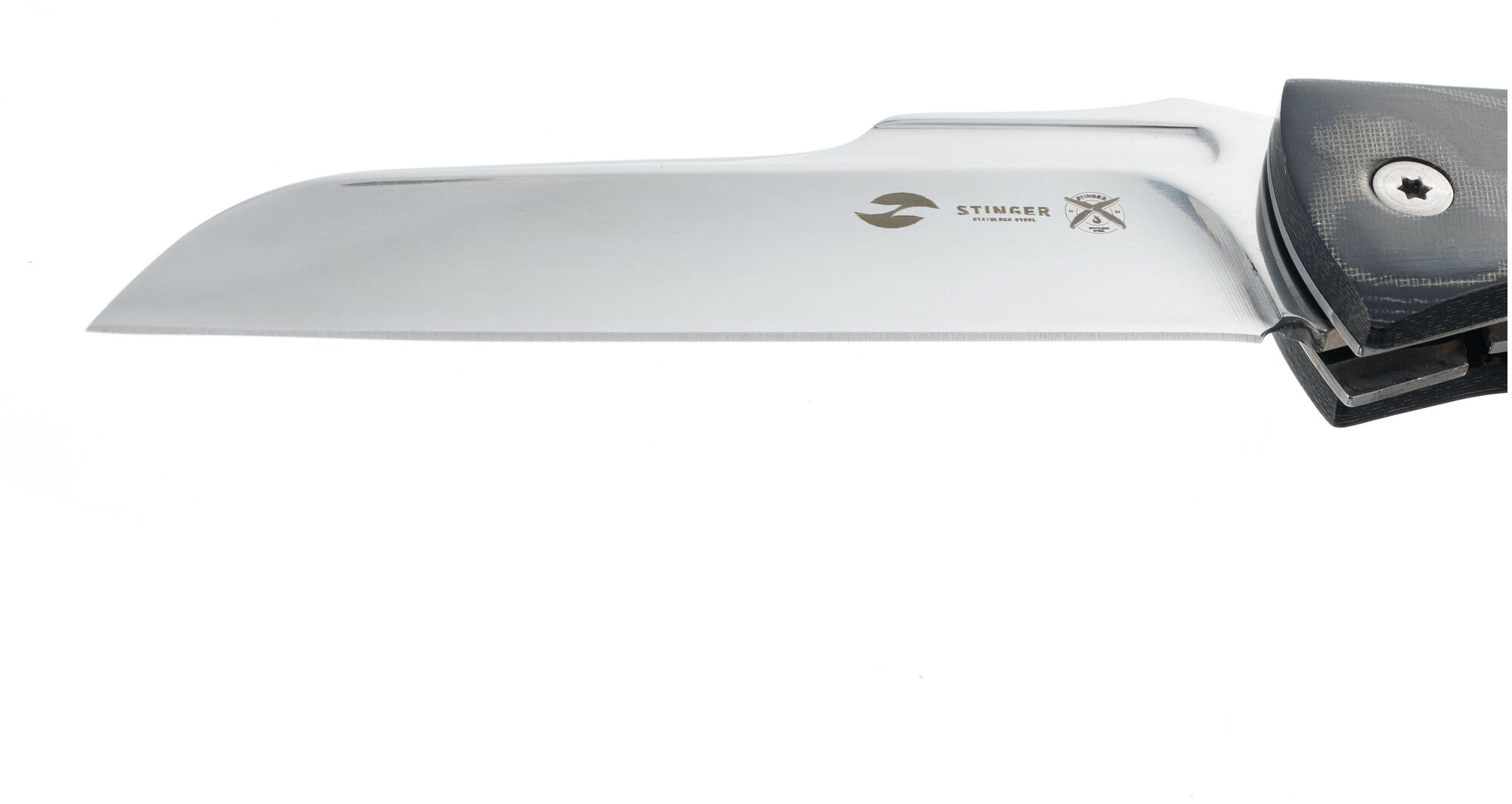 Нож складной Stinger, 105 мм (серебристый), материал рукояти: стеклопластик G10, древесина зебрано, FB3020