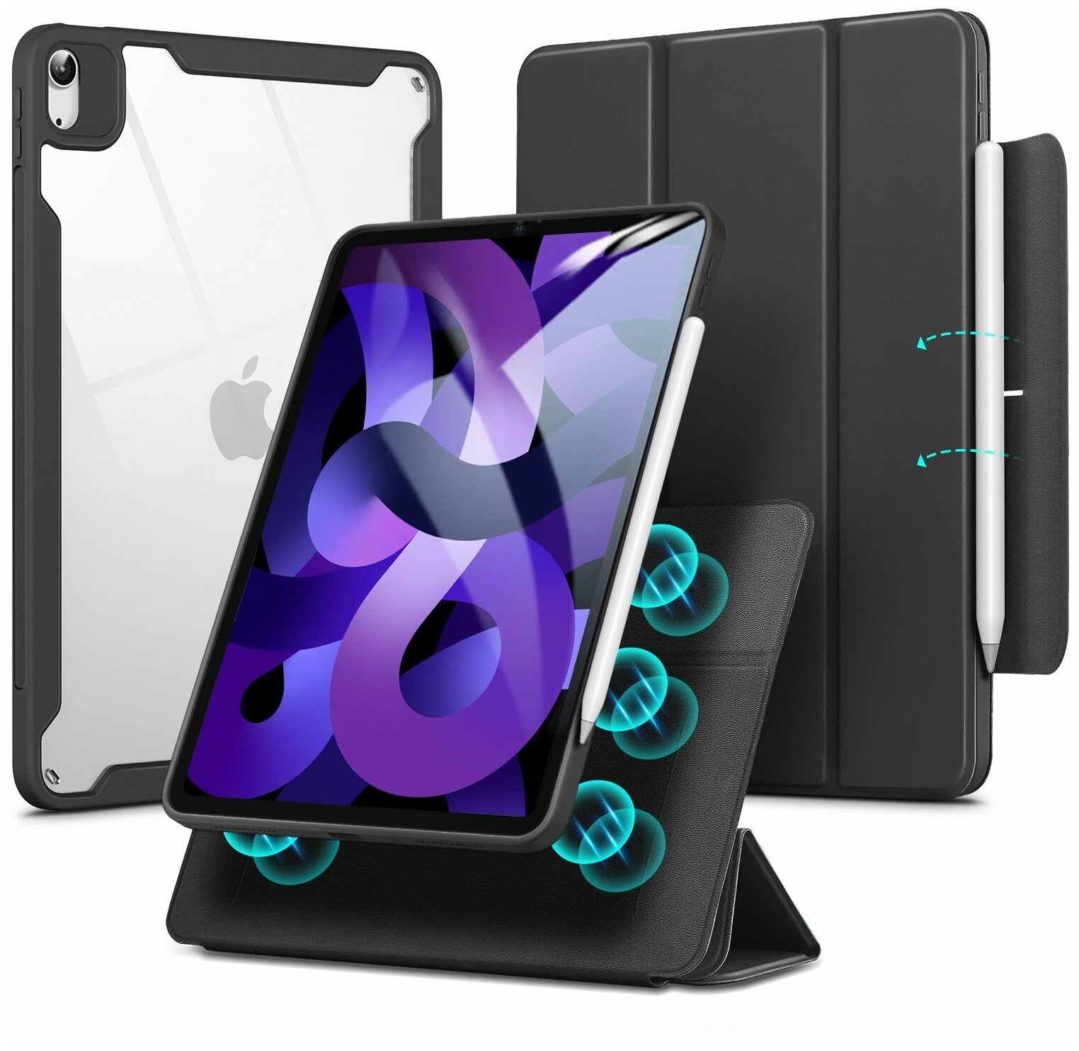 Чехол книжка ESR Rebound Hybrid Case 360 для iPad Air 4 (2020) / Air 5 (2022) - Black черный