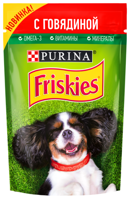 Friskies ВВА Паучи Кусочки в подливе для Собак с Говядиной 123786361247878612494283 0,085 кг 36477 (2 шт)