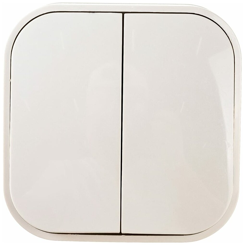 фото Выключатель двухклавишный серия IONICH, открытая установка, слоновая кость (еврослот)