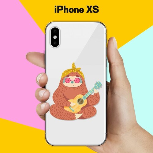 Силиконовый чехол Лама с гитарой на Apple iPhone Xs силиконовый чехол лама на apple iphone xs