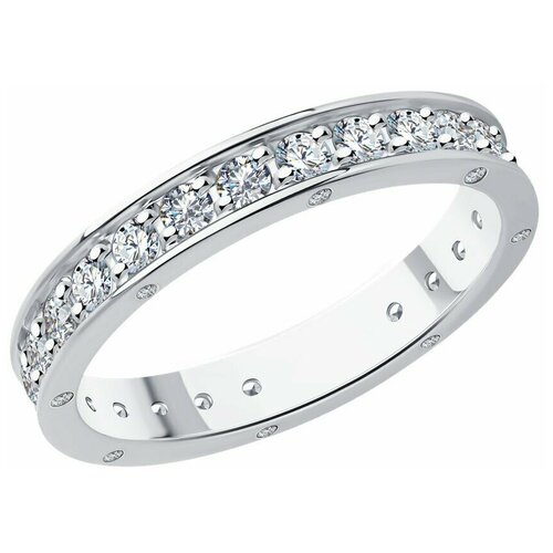Обручальное кольцо SOKOLOV Diamonds из белого золота с бриллиантами 1110225-3, размер 18