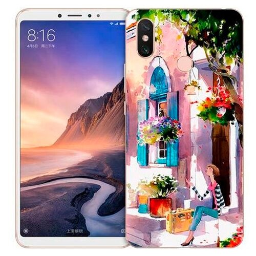 фото Чехол gosso 726359 для xiaomi mi max 3 девочка на цветущей улочке