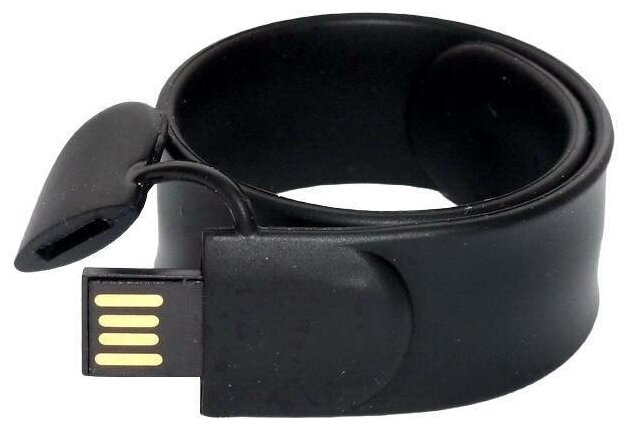 Подарочная флешка slap-браслет черный 4GB