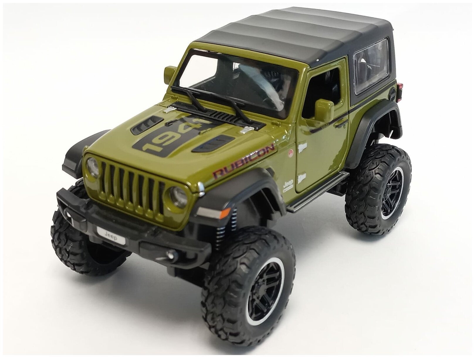 Машинка металлическая JEEP WRANGLER RUBICON 1:20 на больших колесах свет звук