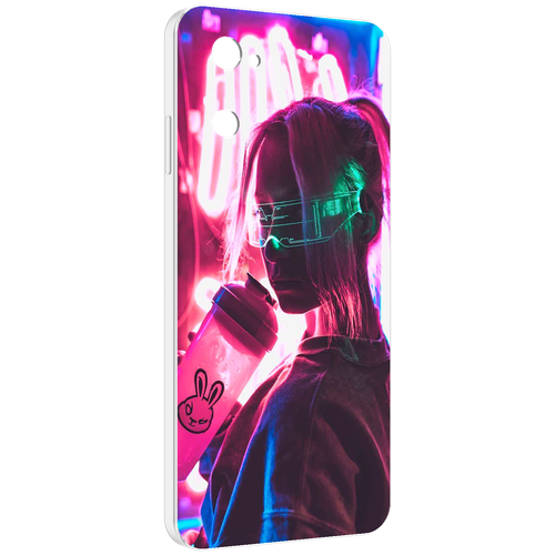 Чехол MyPads девушка неоновый фон женский для UleFone Note 12 / Note 12P задняя-панель-накладка-бампер