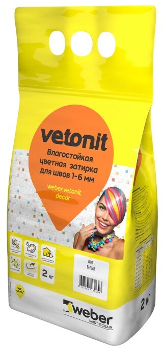 Затирка Weber.vetonit Decor W011 Белый 2 кг