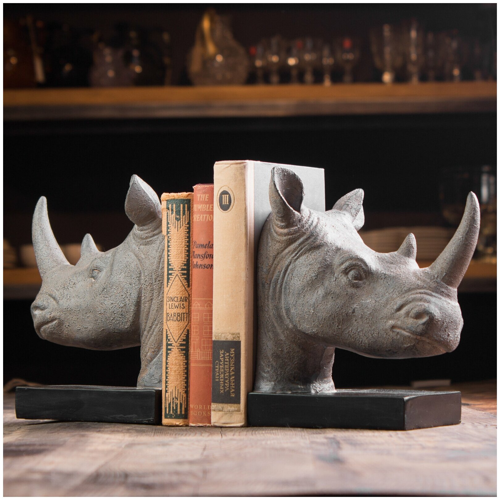 Набор из 2-х держателей для книг Bookend Rhino Heads