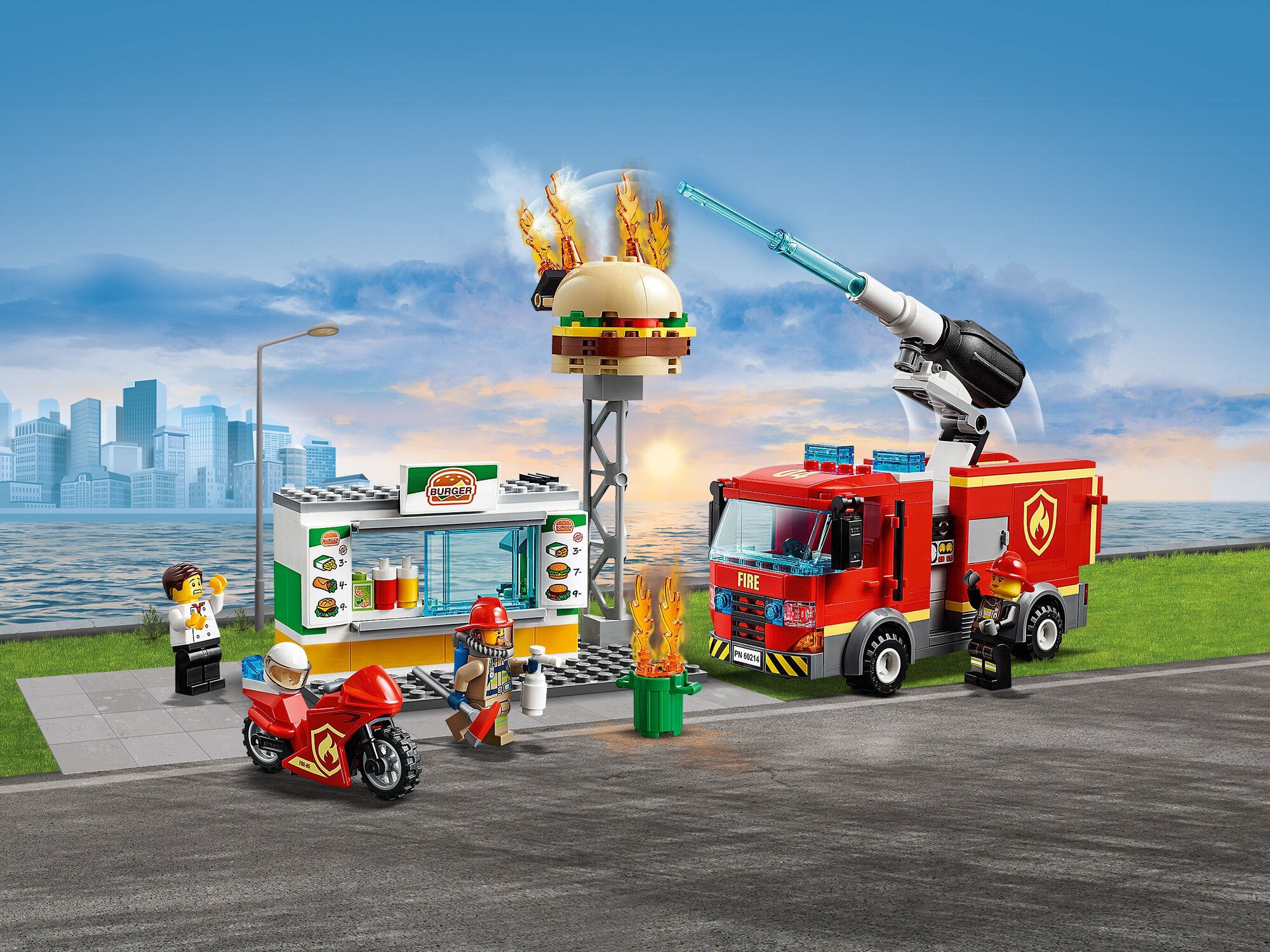 Lego City Fire 60214 Пожар в бугер-кафе Конструктор - фото №10