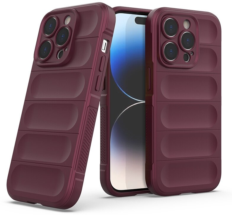 Противоударный чехол Flexible Case для iPhone 14 Pro Max бордовый