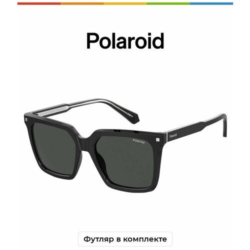 солнцезащитные очки polaroid polaroid pld 4130 s x 807 m9 pld 4130 s x 807 m9 черный Солнцезащитные очки Polaroid, черный, серый